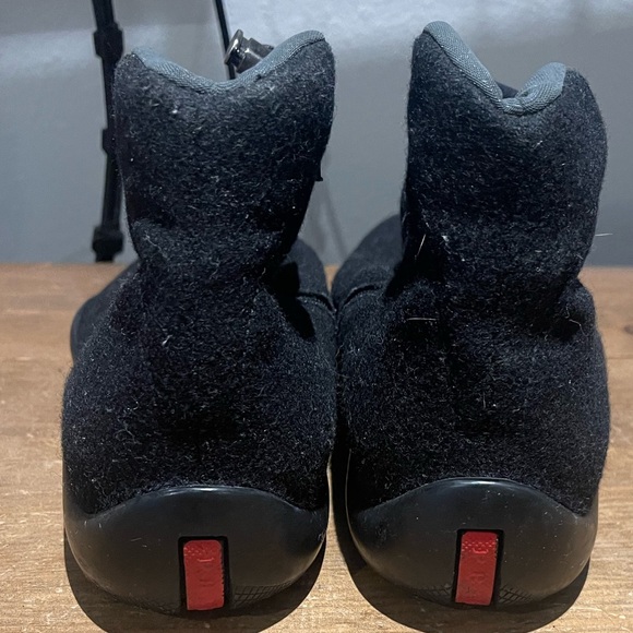 Men’s Prada quarter slide in boots size 10 all black cloth. - Picture 4 of 11